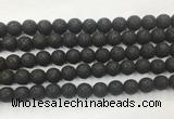 LVBS12 6mm, 8mm, 10mm, 12mm, 14mm, 16mm, 18mm & 20mm round black lava beads