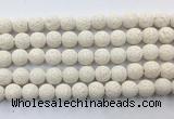 LVBS14 6mm, 8mm, 10mm, 12mm, 14mm, 16mm, 18mm & 20mm round white lava beads