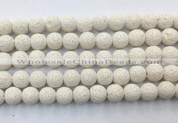 LVBS14 6mm, 8mm, 10mm, 12mm, 14mm, 16mm, 18mm & 20mm round white lava beads