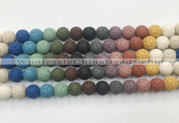 LVBS16 6mm, 8mm, 10mm, 12mm, 14mm, 16mm, 18mm & 20mm round rainbow lava beads