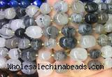 NGBS05 15 inches 8*12 - 10*14mm nuggets black rutilated quartz gemstone beads