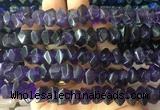 NGBS112 15 inches 8*12mm - 10*14mm faceted nuggets amethyst beads