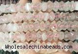 NGBS115 15 inches 8*12mm - 10*14mm faceted nuggets rose quartz beads