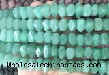 NGBS118 15 inches 8*12mm - 10*14mm faceted nuggets green aventurine beads