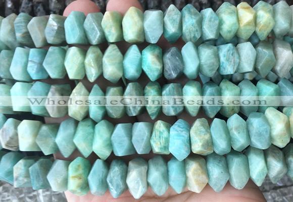 NGBS119 15 inches 8*12mm - 10*14mm faceted nuggets amazonite beads