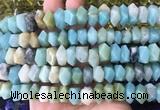 NGBS120 15 inches 8*12mm - 10*14mm faceted nuggets colorful amazonite beads