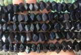 NGBS125 15 inches 8*12mm - 10*14mm faceted nuggets blue sandstone beads