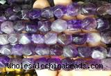 NGBS134 15 inches 9*11mm faceted nuggets amethyst gemstone beads