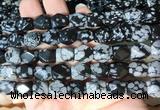 NGBS155 15 inches 9*11mm faceted nuggets snowflake obsidian gemstone beads