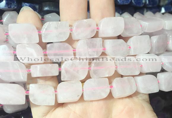 NGBS180 15 inches 10*14mm - 12*16mm freeform rose quartz beads