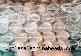 NGBS188 15 inches 10*14mm - 12*16mm faceted freeform white crystal beads