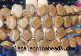 NGBS201 15 inches 10*14mm - 12*16mm faceted freeform golden sandstone beads