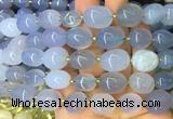 NGBS24 15 inches 8*12 - 10*14mm nuggets blue chalcedony gemstone beads