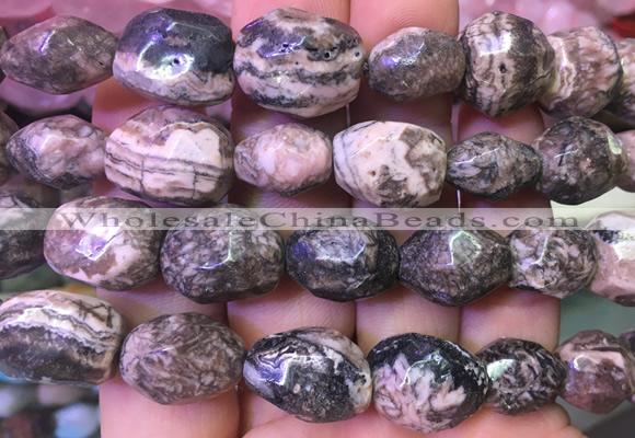 NGBS43 15 inches 12*16 - 13*18mm faceted nuggets rhodochrosite beads