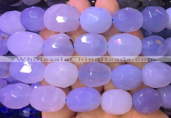 NGBS49 15 inches 12*16 - 13*18mm faceted nuggets blue chalcedony beads