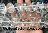 NGBS61 15 inches 13*18mm - 15*20mm faceted freeform white crystal beads