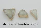 NGC1008 20*30mm – 30*35mm triangle druzy quartz connectors