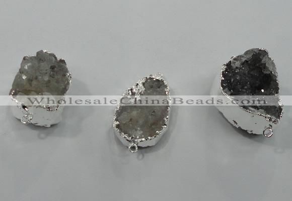 NGC102 18*25mm - 25*35mm freeform druzy agate connectors wholesale