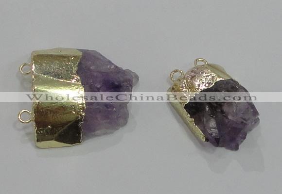 NGC1043 15*20mm – 25*30mm freeform amethyst connectors wholesale