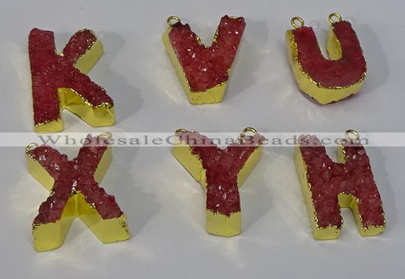 NGC1068 20*25mm - 25*30mm letter druzy agate connectors wholesale