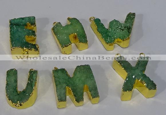 NGC1070 20*25mm - 25*30mm letter druzy agate connectors wholesale