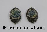 NGC1109 25*35mm oval druzy agate connectors wholesale