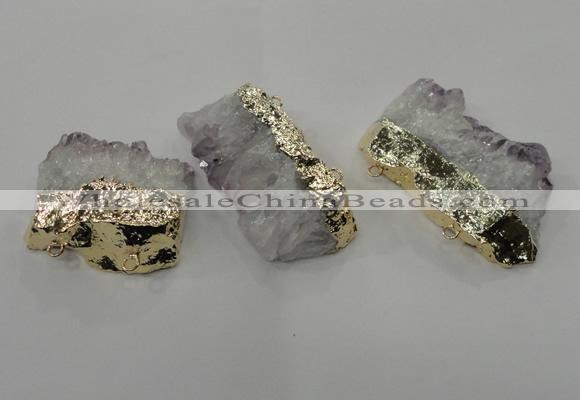 NGC113 35*45mm - 35*65mm freeform druzy agate connectors wholesale