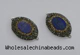 NGC1160 25*35mm oval lapis lazuli gemstone connectors wholesale