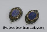 NGC1162 25*35mm freeform lapis lazuli gemstone connectors wholesale