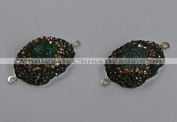 NGC1389 18*25mm freeform druzy agate connectors wholesale