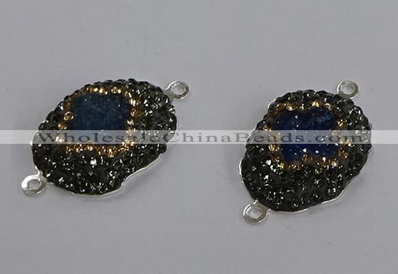 NGC1410 18*25mm freeform druzy agate connectors wholesale