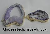 NGC144 40*50mm - 55*70mm freeform plated druzy agate connectors