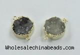 NGC246 16mm - 18mm coin druzy agate gemstone connectors