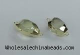 NGC338 15*20mm - 18*25mm faceted nuggets yellow quartz connectors