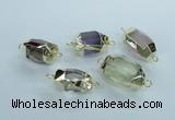 NGC342 15*20mm - 18*25mm faceted nuggets mixed quartz connectors