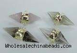 NGC349 18*30mm - 15*45mm faceted bicone mixed quartz connectors