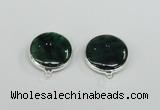 NGC383 18mm flat round agate gemstone connectors wholesale