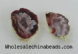 NGC446 18*25mm - 25*35mm freeform druzy agate gemstone connectors