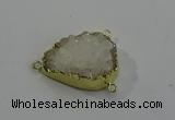 NGC5042 25*30mm - 35*40mm freeform druzy quartz connectors