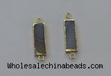 NGC5055 8*28mm - 10*30mm rectangle agate gemstone connectors