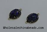 NGC5134 16*20mm oval lapis lazuli gemstone gemstone connectors