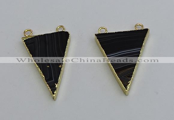 NGC5164 25*35mm - 30*40mm triangle agate gemstone connectors