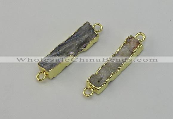 NGC5178 8*30mm - 10*35mm rectangle druzy agate connectors