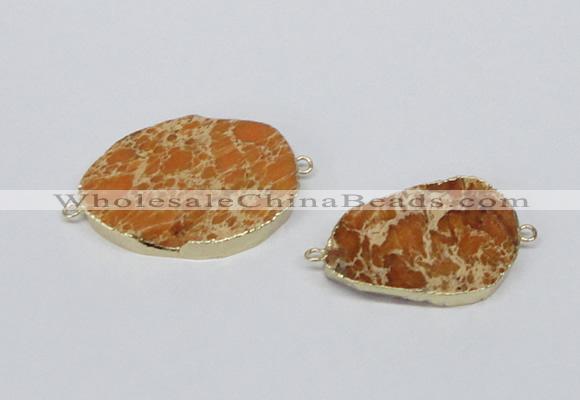 NGC523 20*30mm - 30*40mm freeform sea sediment jasper connectors