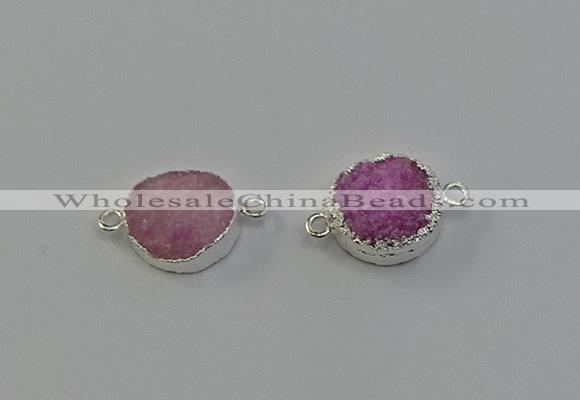 NGC5241 15mm - 16mm coin druzy agate connectors wholesale