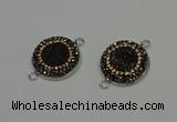 NGC5328 20mm - 22mm coin plated druzy agate connectors