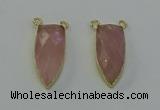 NGC5399 16*35mm - 18*40mm arrowhead rose quartz connectors