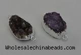 NGC5455 20*25mm - 20*30mm freeform druzy amethyst connectors