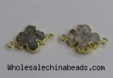 NGC5460 20mm - 22mm flower druzy agate connectors wholesale