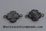 NGC5462 20mm - 22mm flower druzy agate connectors wholesale